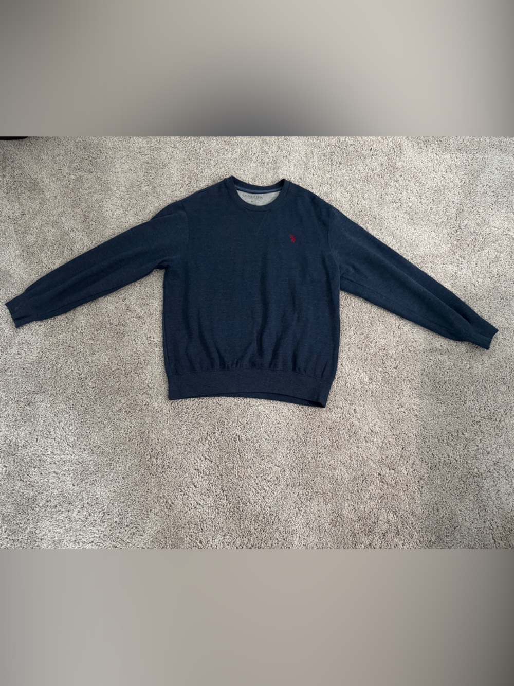 U.S. Polo Assn. Navy Crewneck Sweater with Red Logo